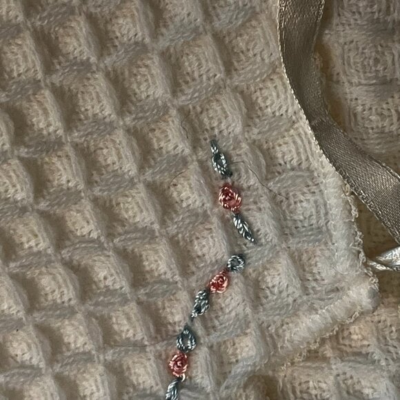 Vintage baby christening knitted sweater & blanket matching outfit - Picture 4 of 8